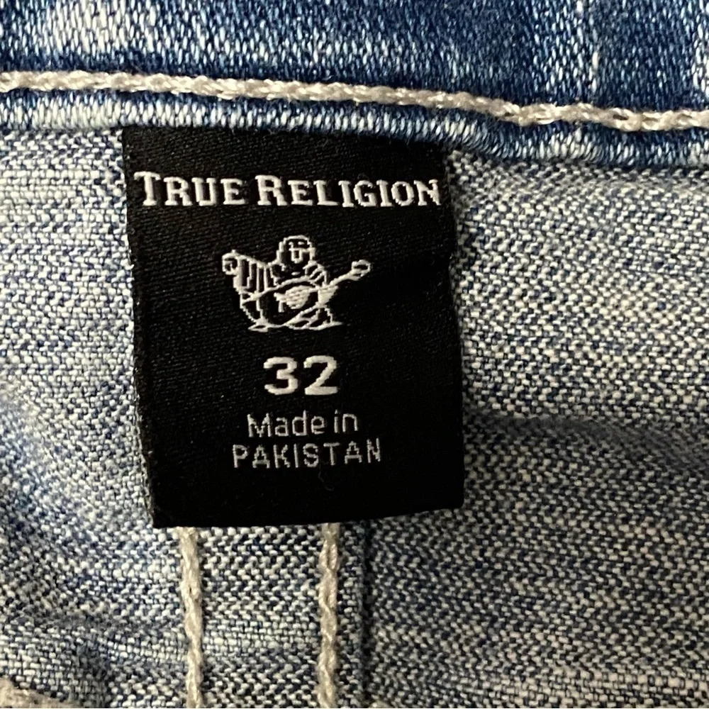 TRUE RELIGION / Mens Ricky Straight Leg Medium Washed Jeans Distressed Size 32